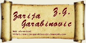 Zarija Garabinović vizit kartica